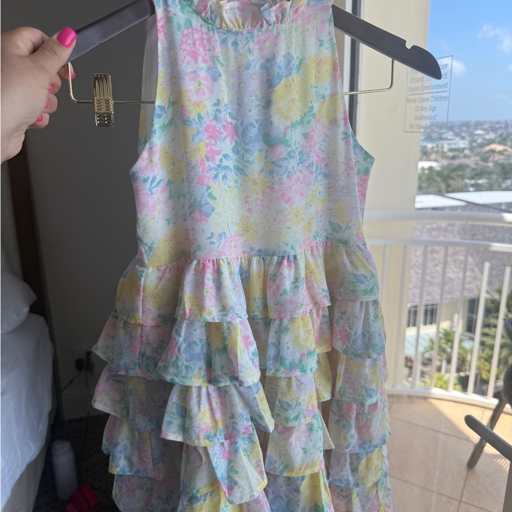 Janie and Jack Multicolored Ruffled Tiered  dress